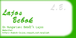 lajos bebok business card